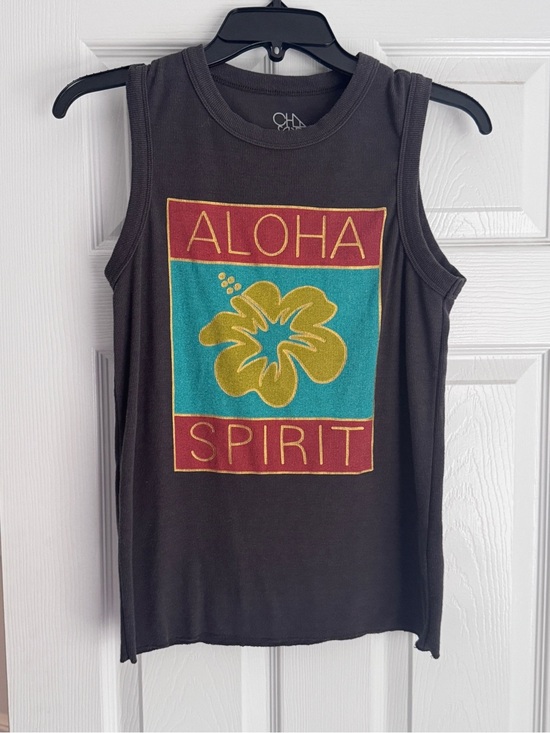 Anthropologie Tops - Aloha Spirit ribbed graphic tank top, Anthropologie x Chaser collaboration